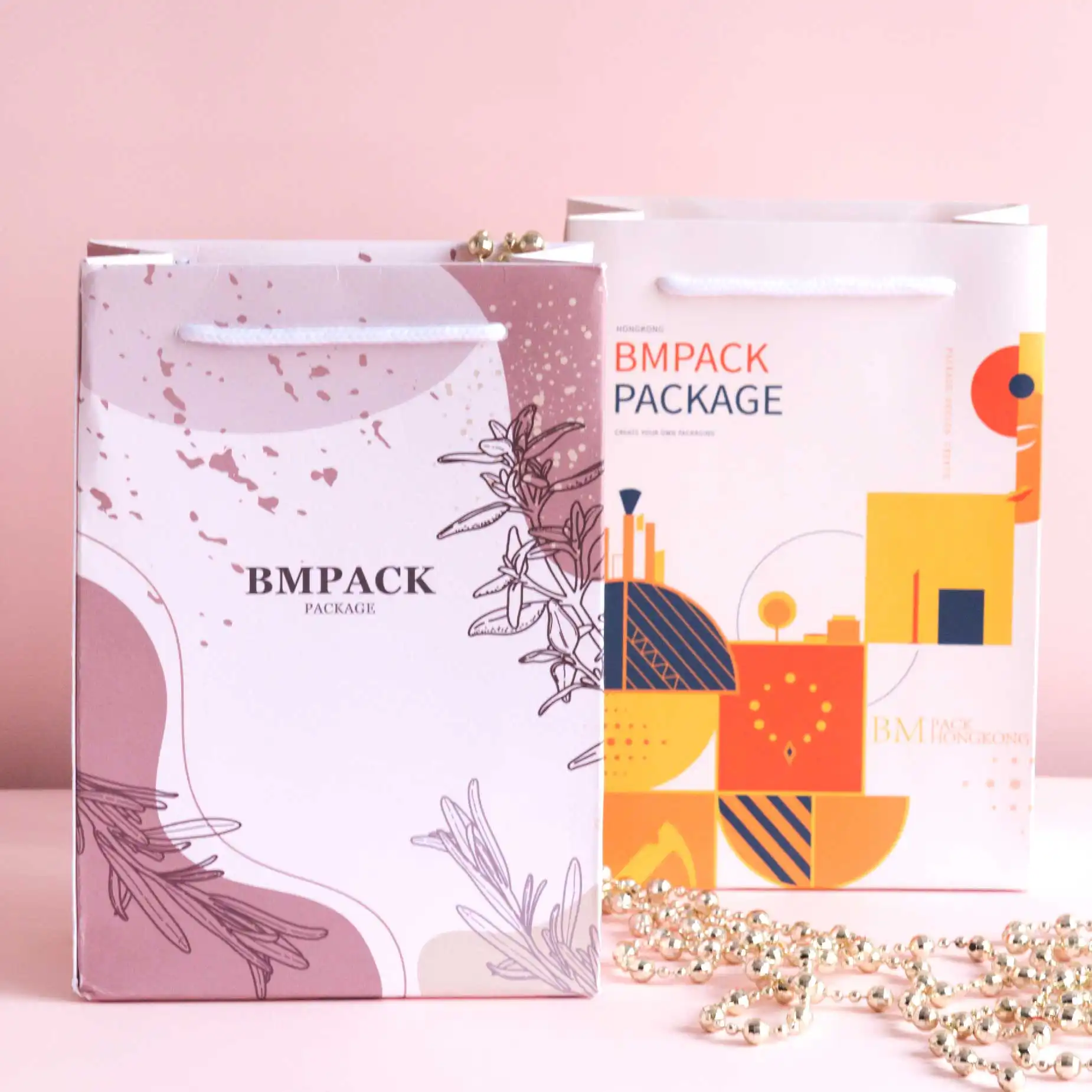 BM PACK包網提供自訂盒款單粉裱坑盒連手挽紙袋