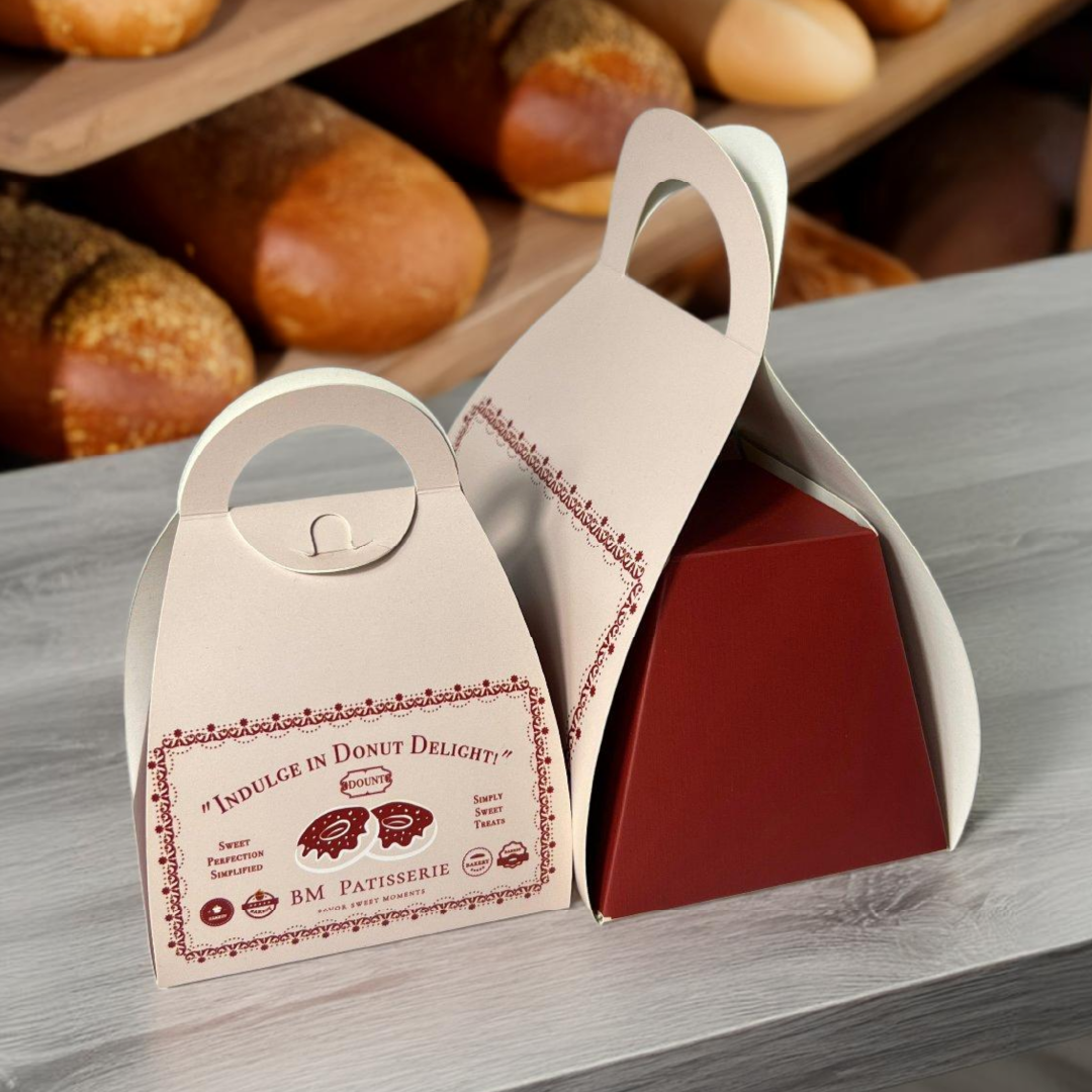 Portable folding box open showing interior two color options white and red - BM Pack custom packaging HK