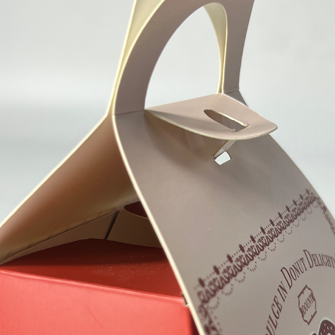Portable folding box bottom detail showing handle cutout design - BM Pack custom packaging HK